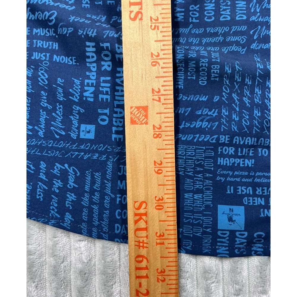 William Murray Golf Button Up Shirt Mens Large Navy Blue Typography Print - Picture 12 of 16